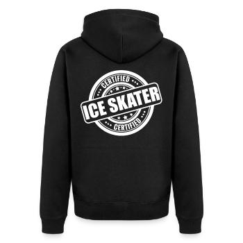 Schlittschuh - Unisex Premium Bio Zip Hoodie - Schwarz - Hinten - Nico (187cm)