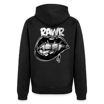 Rawr Halloween bouche Dracula monstre effrayant de vampire - Veste à capuche bio Premium Unisexe - noir - Dos - Nico (187cm)
