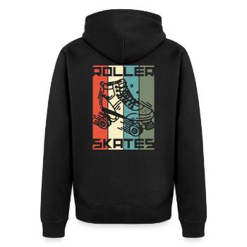 Rollschuhe - Unisex Premium Bio Zip Hoodie - Schwarz - Hinten - Nico (187cm)