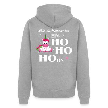 Licorne Noël Unicorn Christmas cadeau - Veste à capuche bio Premium Unisexe - gris chiné - Dos - Nico (187cm)