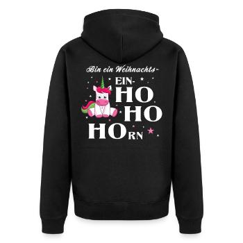 Unicorn Christmas Unicorn Christmas Gift - Unisex Premium Organic Zip Hoodie - black - Back - Nico (187cm)