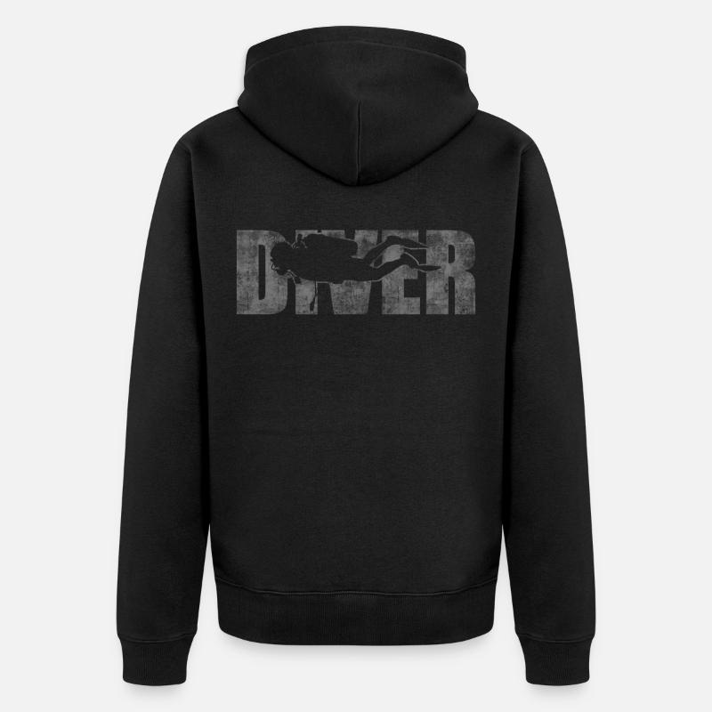 plongeur - Veste à capuche bio Premium Unisexe - noir