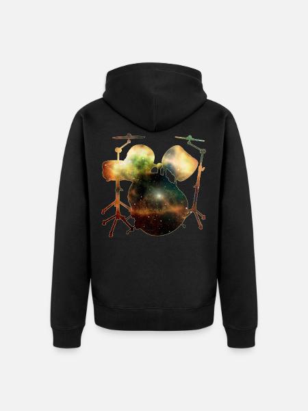Drums - Unisex Premium Organic Zip Hoodie - black