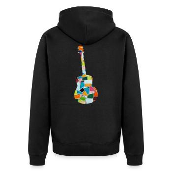 Guitare coloré hippie musique école de musique - Veste à capuche bio Premium Unisexe - noir - Dos - Nico (187cm)