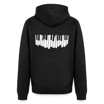 Klavier Klassische Musik Piano Musikalisch Musiker - Unisex Premium Bio Zip Hoodie - Schwarz - Hinten - Nico (187cm)