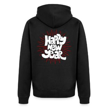 New Year's Eve - Unisex Premium Organic Zip Hoodie - black - Back - Nico (187cm)