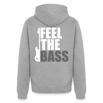 Bass - Veste à capuche bio Premium Unisexe - gris chiné - Dos - Nico (187cm)