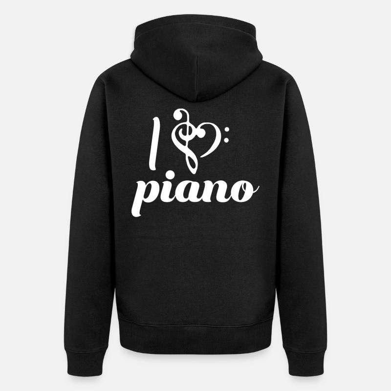 Klavier - Unisex Premium Bio Zip Hoodie - Schwarz