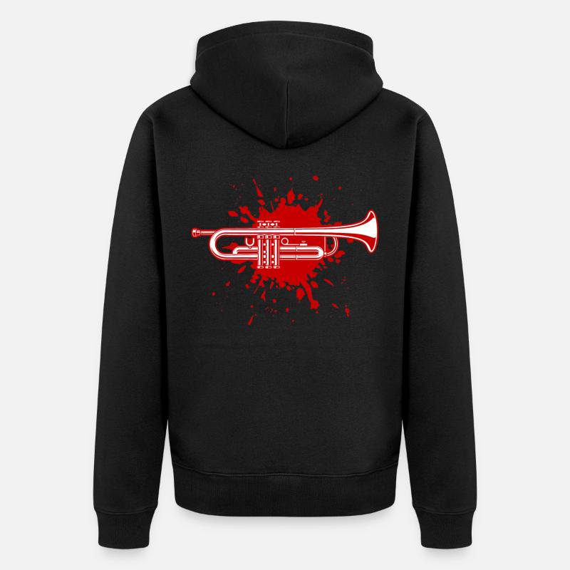 Trompete - Unisex Premium Bio Zip Hoodie - Schwarz