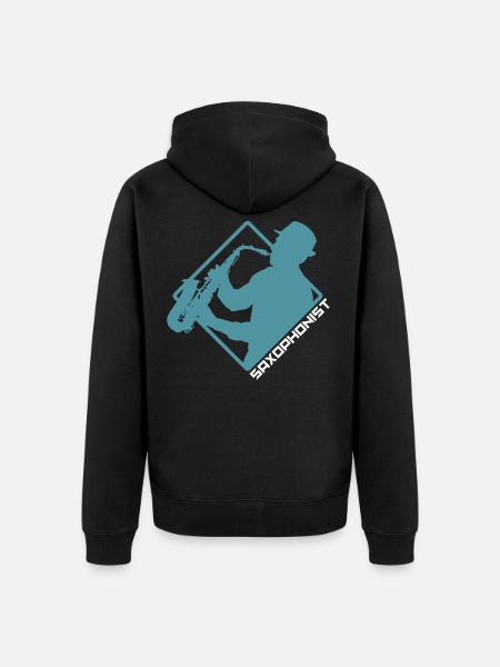 Saxophon - Unisex Premium Bio Zip Hoodie - Schwarz