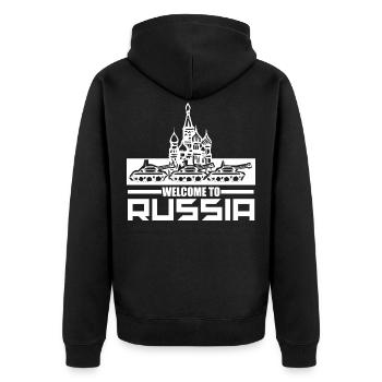 Russie - Veste à capuche bio Premium Unisexe - noir - Dos - Nico (187cm)