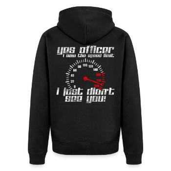 Car Speedometer - Unisex Premium Organic Zip Hoodie - black - Back - Nico (187cm)
