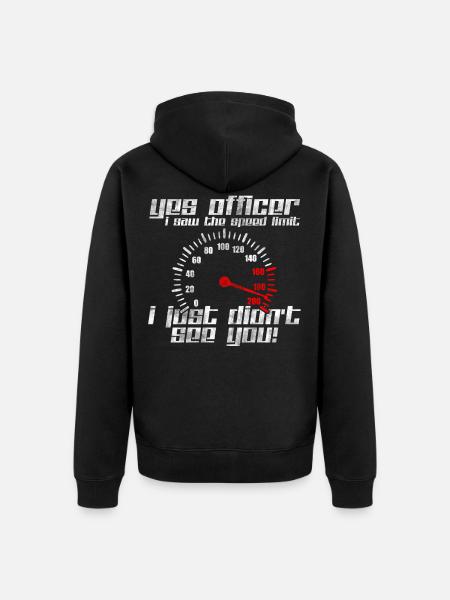 Car Speedometer - Unisex Premium Organic Zip Hoodie - black