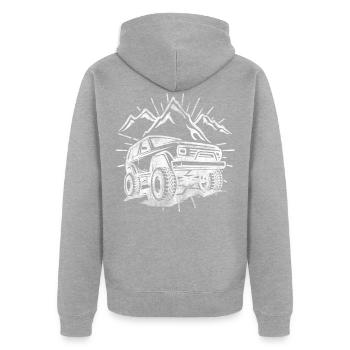 Car SUV SUV Jeep Terrain Mountain Tuning PS - Unisex Premium Organic Zip Hoodie - heather grey - Back - Nico (187cm)