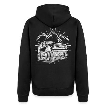 Car SUV SUV Jeep Terrain Mountain Tuning PS - Unisex Premium Organic Zip Hoodie - black - Back - Nico (187cm)