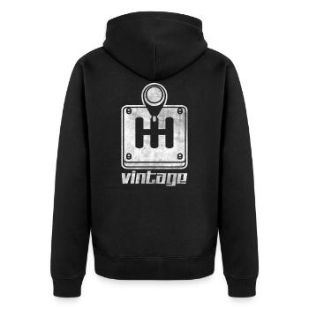 Car Vintage - Unisex Premium Organic Zip Hoodie - black - Back - Nico (187cm)