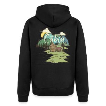 La cabane au bord du lac - Veste à capuche bio Premium Unisexe - noir - Dos - Nico (187cm)