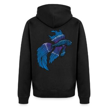 Betta Splendens Kampffisch Labyrinthfisch Geschenk - Unisex Premium Bio Zip Hoodie - Schwarz - Hinten - Nico (187cm)