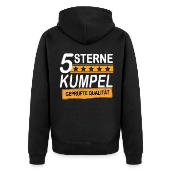 Bester Kumpel beste Freunde - Unisex Premium Bio Zip Hoodie - Schwarz - Hinten - Nico (187cm)