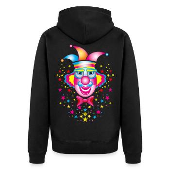 18 Clown visage cas de carnaval nez rouge - Veste à capuche bio Premium Unisexe - noir - Dos - Nico (187cm)
