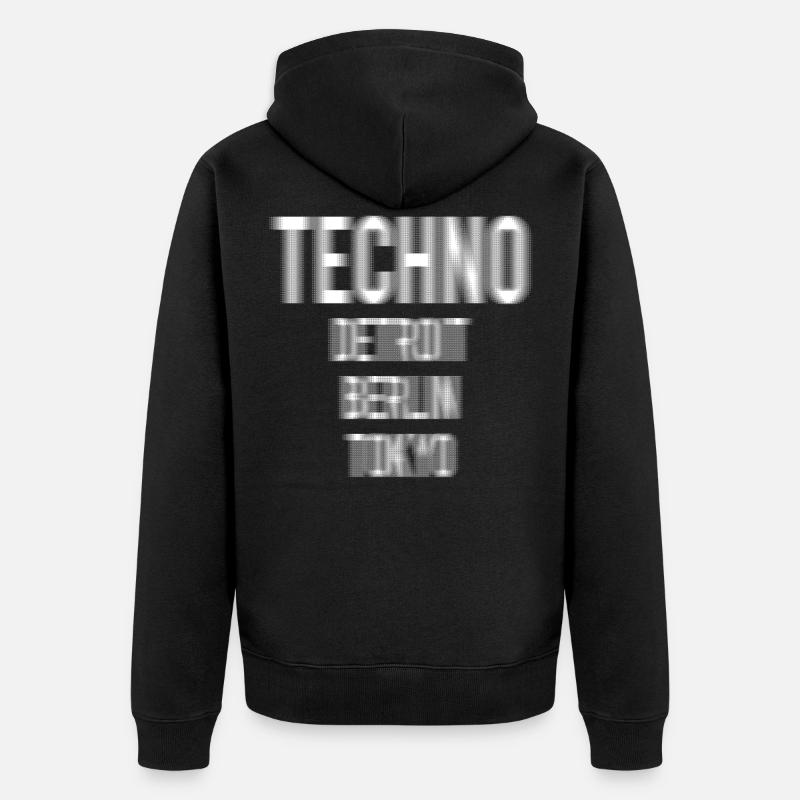 techno detroit berlin tokyo - Veste à capuche bio Premium Unisexe - noir