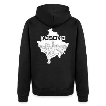 Kosovo - Veste à capuche bio Premium Unisexe - noir - Dos - Nico (187cm)