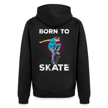 Skater Skateboard - Unisex Premium Bio Zip Hoodie - Schwarz - Hinten - Nico (187cm)