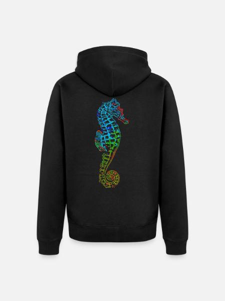 Hippocampe Seahorse - Veste à capuche bio Premium Unisexe - noir