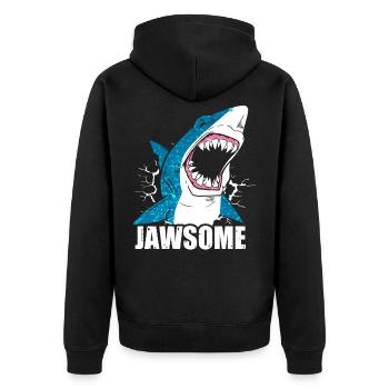Shark shark - Unisex Premium Organic Zip Hoodie - black - Back - Nico (187cm)
