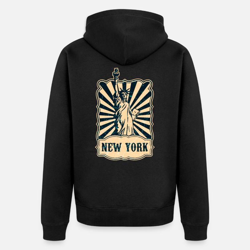 New York Freiheitsstatue - Unisex Premium Bio Zip Hoodie - Schwarz