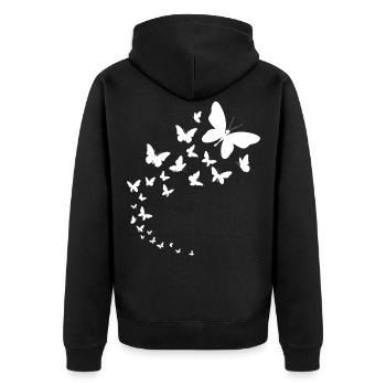 Les papillons volent un cadeau d'insecte magnifiquement - Veste à capuche bio Premium Unisexe - noir - Dos - Nico (187cm)