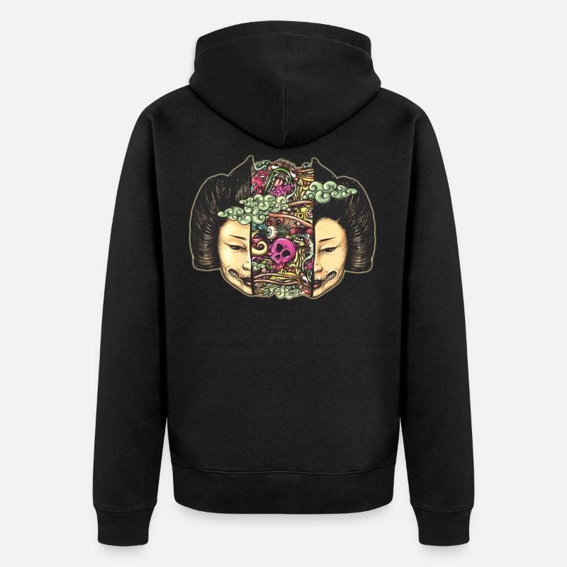 screalsplitdoodleflattranspglow - Veste à capuche bio Premium Unisexe - noir