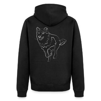 Wolf animal motif - one line drawing - Unisex Premium Organic Zip Hoodie - black - Back - Nico (187cm)