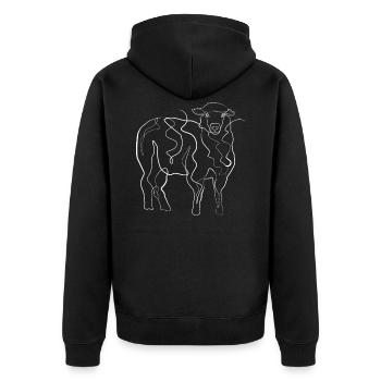 Sheep animal motif - one line drawing - Unisex Premium Organic Zip Hoodie - black - Back - Nico (187cm)