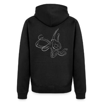 Squid animal motif - one line drawing - Unisex Premium Organic Zip Hoodie - black - Back - Nico (187cm)