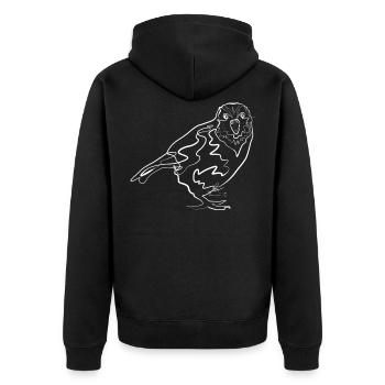 Kakapo animal motif - one line drawing - Unisex Premium Organic Zip Hoodie - black - Back - Nico (187cm)