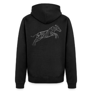 Zebra animal motif - one line drawing - Unisex Premium Organic Zip Hoodie - black - Back - Nico (187cm)