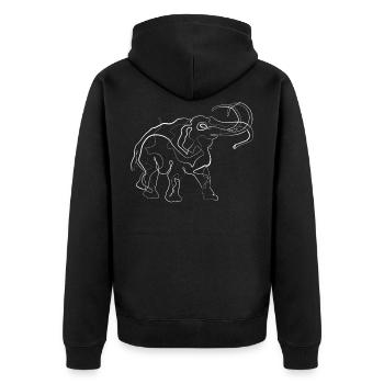 Mammut animal motif - one line drawing - Unisex Premium Organic Zip Hoodie - black - Back - Nico (187cm)
