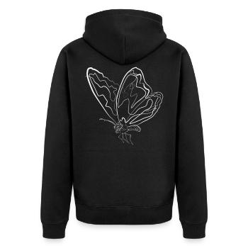 Butterfly animal motif - one line drawing - Unisex Premium Organic Zip Hoodie - black - Back - Nico (187cm)