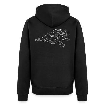 Animaux de l’Australie - one line drawing - Veste à capuche bio Premium Unisexe - noir - Dos - Nico (187cm)