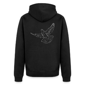 Motif animal - one line drawing - Veste à capuche bio Premium Unisexe - noir - Dos - Nico (187cm)