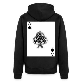 Ass der Vereine - Unisex Premium Bio Zip Hoodie - Schwarz - Hinten - Nico (187cm)