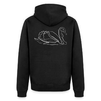 Cygne animal motif - one line drawing - Veste à capuche bio Premium Unisexe - noir - Dos - Nico (187cm)
