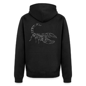 Scorpion motif animal - one line drawing - Veste à capuche bio Premium Unisexe - noir - Dos - Nico (187cm)
