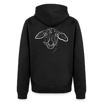 Sheep Shepherd Animal Motif - one line drawing - Unisex Premium Organic Zip Hoodie - black - Back - Nico (187cm)