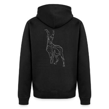 Capricorn drawing - one line drawing - Unisex Premium Organic Zip Hoodie - black - Back - Nico (187cm)