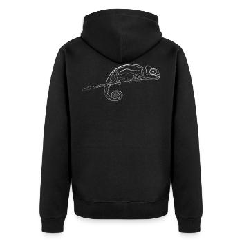 Chameleon animal motif - Unisex Premium Organic Zip Hoodie - black - Back - Nico (187cm)