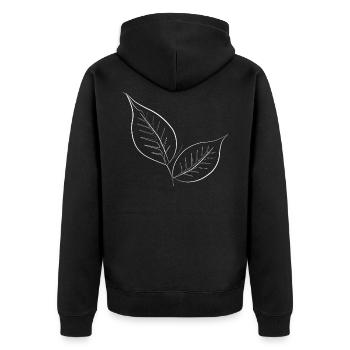 Feuilles Végétaliens protection de l’environnement - Veste à capuche bio Premium Unisexe - noir - Dos - Nico (187cm)