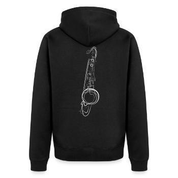 Saxophonist Saxophone Musician - Unisex Premium Organic Zip Hoodie - black - Back - Nico (187cm)