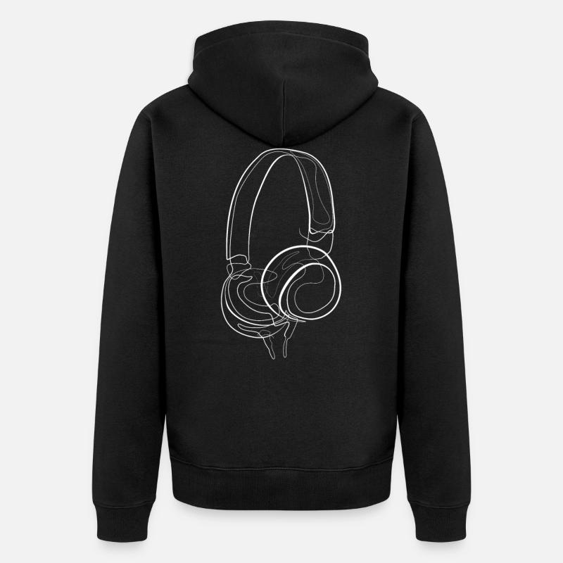 Écouteurs Musique DJ - Veste à capuche bio Premium Unisexe - noir
